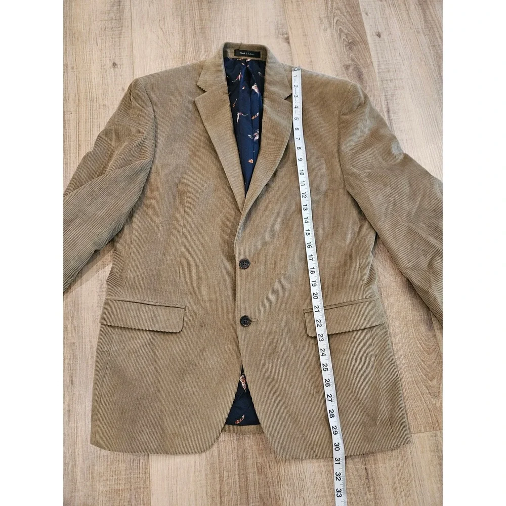 Lauren Ralph Lauren Corduroy Sport Coat Blazer Mens 40R Tan Cotton Bird Lining